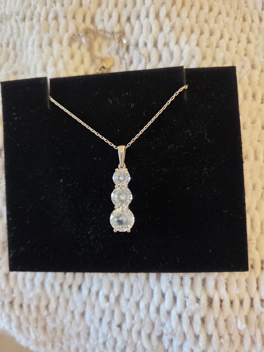 KAY Lab Grown Diamond 1/3 CTW 3 Stone 925 Sterling Silver Necklace